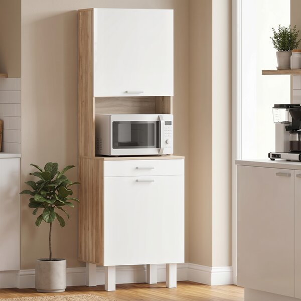 HOMCOM Mobilier Bucătărie 174 cm cu Sertar, Rafturi, Blat și Orificiu pentru Cabluri | Aosom Romania