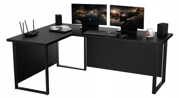 Masă PC de colț Vintid (Negru). 1054978