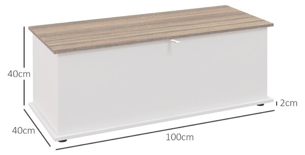 HOMCOM Bancă multifuncțională din lemn pentru dormitor și hol, alb, 100x40x40 cm | Aosom Romania