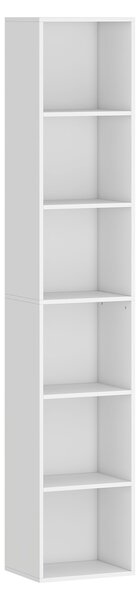 HOMCOM Bibliotecă Autoportantă și care Economisește Spațiu, 30x24x159 cm, Culoare Alb | Aosom Romania