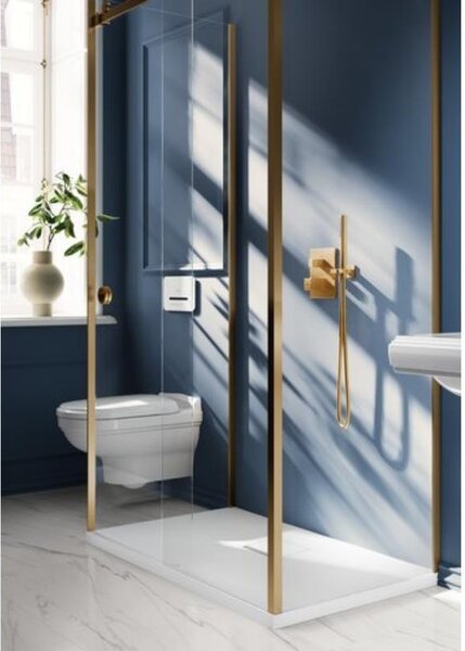 Cot racord Villeroy&Boch, Universal Showers, pătrat cu suport duș, brushed gold