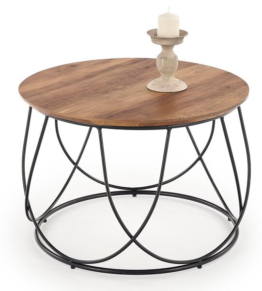 Măsuță de cafea Houston 689, Nuca, Negru, Metal, 41cm, 8 kg