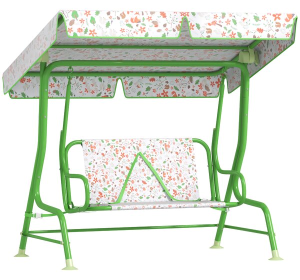 AIYAPLAY Leagăn pentru Copii cu Copertină Reglabilă și Centură de Siguranță, 120x112x75 cm, Verde | Aosom Romania