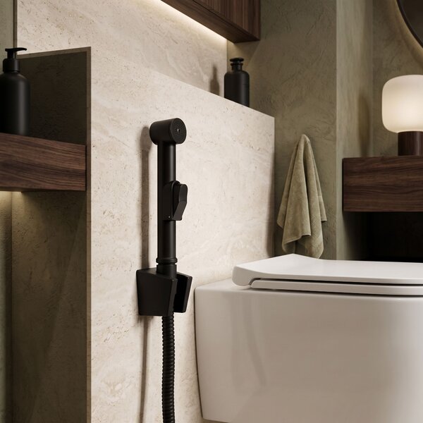 Baterie lavoar cu bidetta Rea Lungo Black