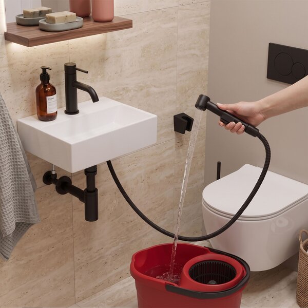 Baterie lavoar cu bidetta Rea Lungo Black
