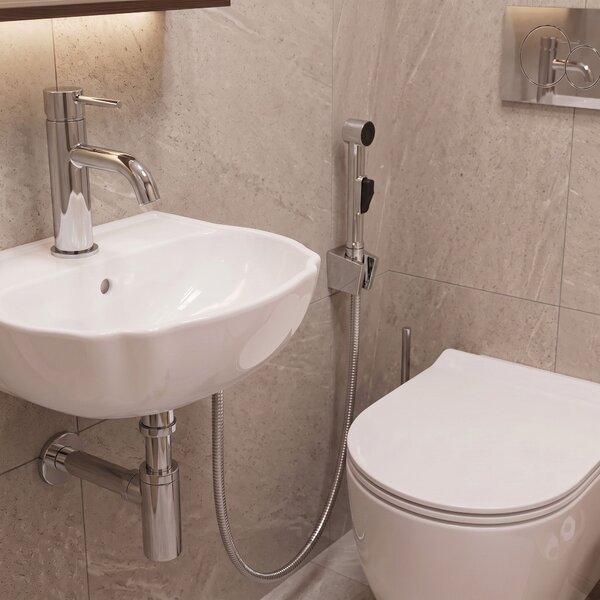 Baterie lavoar cu bidetta Rea Lungo Chrome