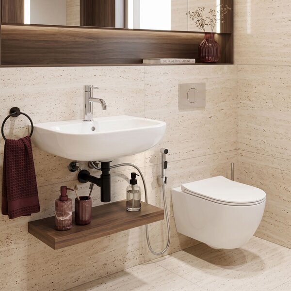 Baterie lavoar cu bidetta Rea Lungo Chrome