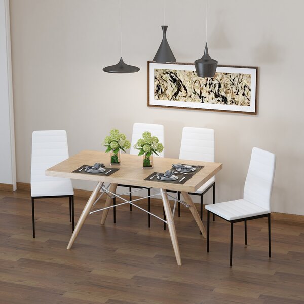 Set 4 scaune bucatarie HOMCOM, scaune moi, scaune pentru bucatarie, sarcina 120kg,41 x 50 x 97cm | Aosom Romania