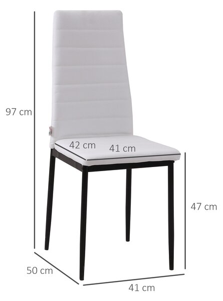 Set 4 scaune bucatarie HOMCOM, scaune moi, scaune pentru bucatarie, sarcina 120kg,41 x 50 x 97cm | Aosom Romania