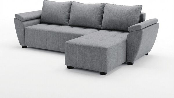 Coltar extensibil de colt LIVARO, gri deschis, reversibil, 251x140 cm