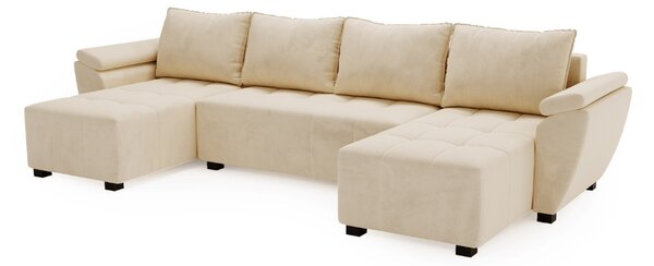 Coltar extensibil in forma de U LIVARO, crem, 305x140 cm