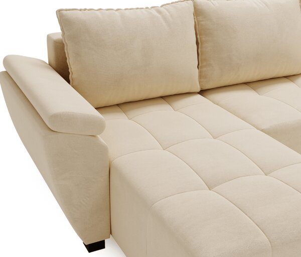 Coltar extensibil in forma de U LIVARO, crem, 305x140 cm