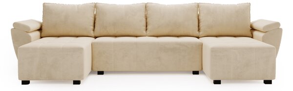 Coltar extensibil in forma de U LIVARO, crem, 305x140 cm