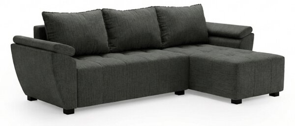 Coltar extensibil de colt LIVARO, gri inchis, reversibil, 251x140 cm