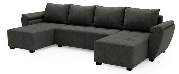 Coltar extensibil in forma de U LIVARO, gri inchis, 305x140 cm