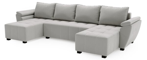 Coltar extensibil in forma de U LIVARO, gri deschis, 305x140 cm