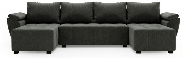 Coltar extensibil in forma de U LIVARO, gri inchis, 305x140 cm