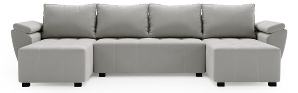 Coltar extensibil in forma de U LIVARO, gri deschis, 305x140 cm