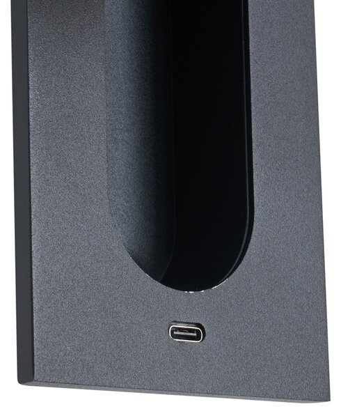 Set de 2 Aplice Moderne Negre Incl. LED și Port USB-C - Hilton