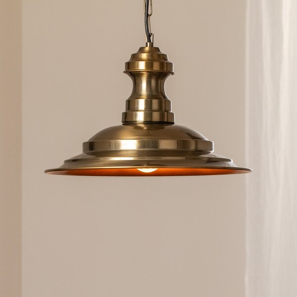 Opviq Lampă suspendată Sivani MR-637, auriu antic, metal, Ø 39 cm, reglabil, Bronz / Alamă Veche, Camera de zi / sufragerie, Metal, Vintage