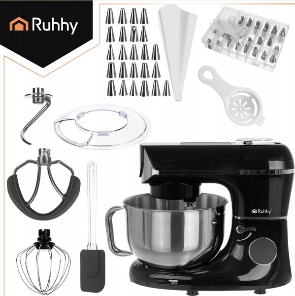 Mixer planetar Ruhhy 2000W - Cu bol încălzit 5.5L, cântar integrat și temporizator