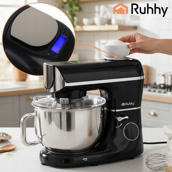 Mixer planetar Ruhhy 2000W - Cu bol încălzit 5.5L, cântar integrat și temporizator
