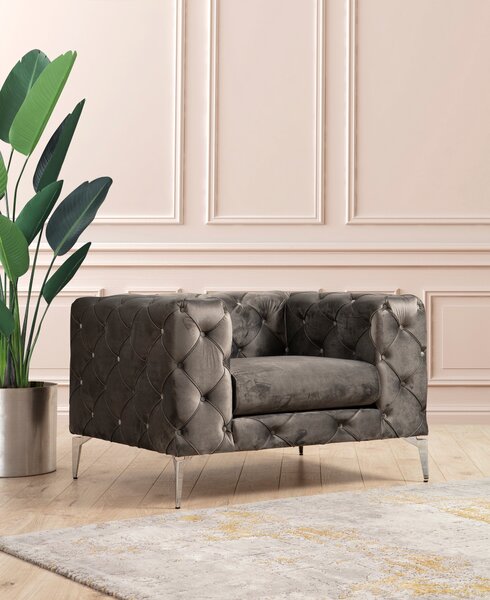 Atelier Del Sofa, Fotoliu Feray antracit 108/90/70 cm