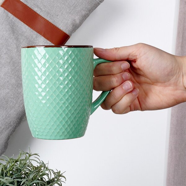 Set 4 căni ceramice Vilde - capacitate 400 ml, design multicolor, porțelan rezistent