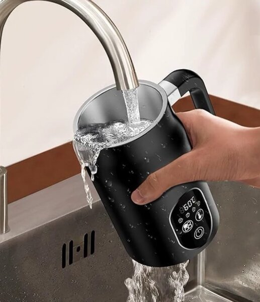 Spumant de lapte electric Ruhhy - funcție spumă caldă/rece, pentru Latte, Cappuccino și Frappé, 2 teluri de spumare incluse