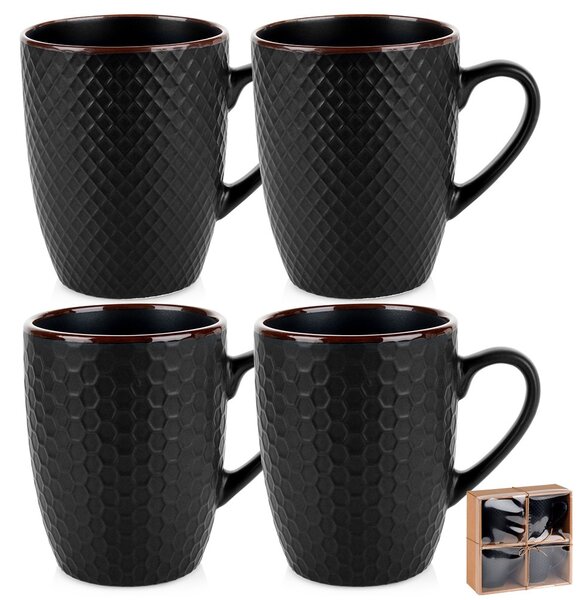 Set 4 căni ceramice Vilde - capacitate generoasă 400 ml, design modern, porțelan rezistent