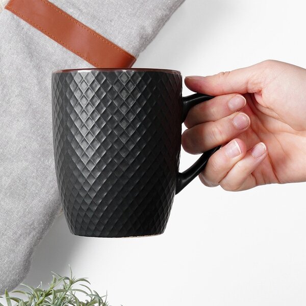 Set 4 căni ceramice Vilde - capacitate generoasă 400 ml, design modern, porțelan rezistent