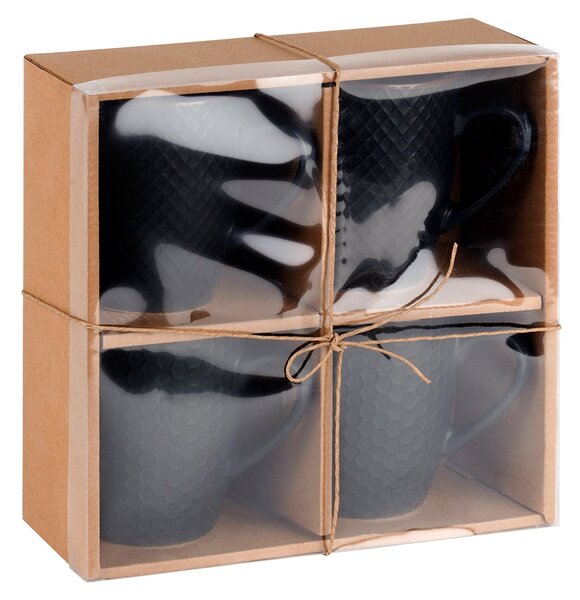 Set 4 căni ceramice Vilde - capacitate generoasă 400 ml, design modern, porțelan rezistent