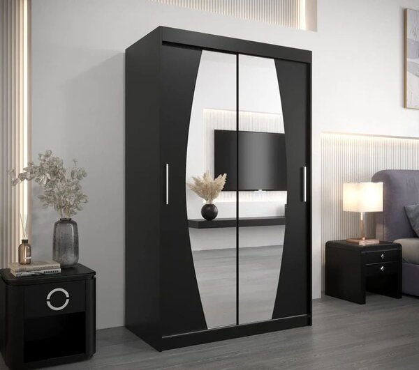 Dressing Cami, 120x60x200cm, cu oglinda, Wenge, Pal 18 mm