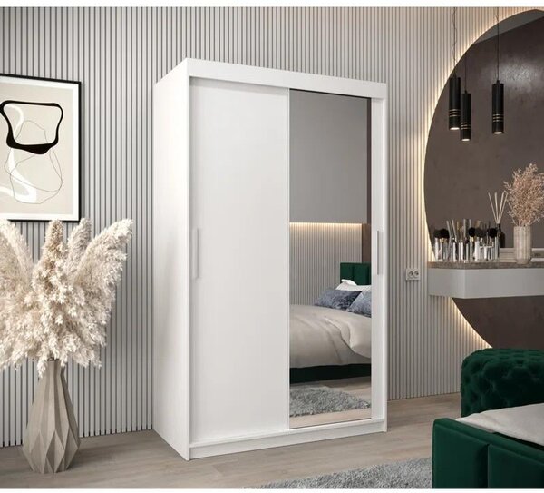 Dressing Ana, 120x60x200cm, cu oglinda, Alb, Pal 18 mm