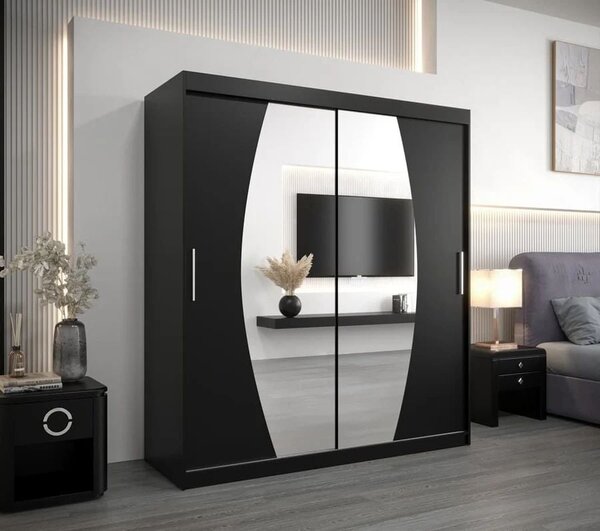 Dressing Cami, 140x60x200cm, cu oglinda, Wenge, Pal 18 mm