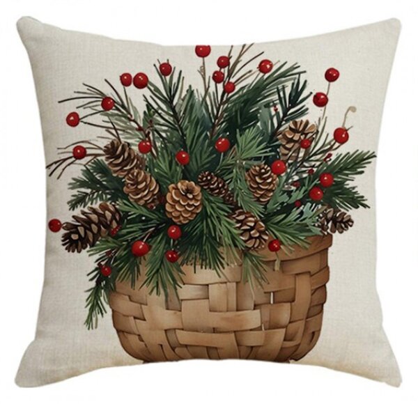 Fata de perna de Craciun FOREST GIFT 45x45 cm, bej