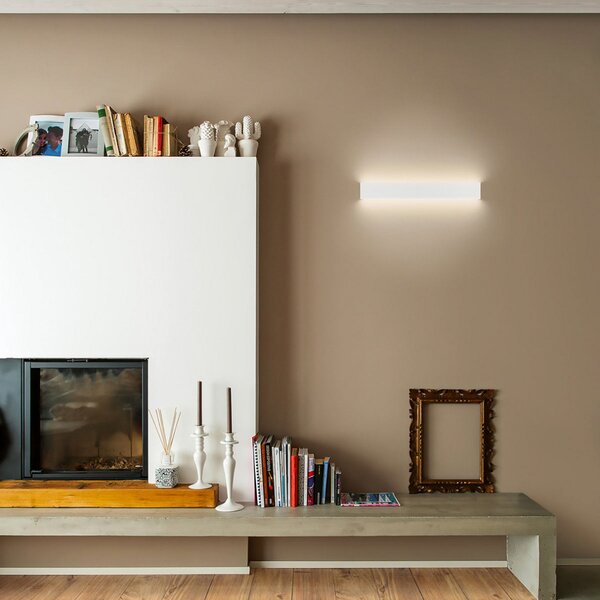 Linea Light Aplică de perete LED Box W2 bi-emisie, W 91.9 cm, alb, 2700 K, reglabil, Alb, Camera de zi / sufragerie, Metal, Perete unghiular