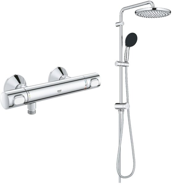 Set set de duș Grohe Vitalio Start System 26680001, baterie de duș Grohe Precision 34840000
