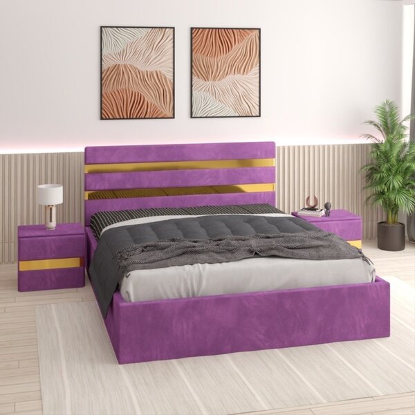 Pat Clio Mov cu Noptiere fara Saltea 140x200