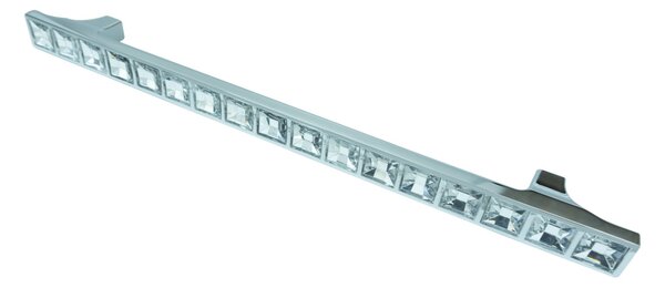Maner metalic pentru mobilier, model Kubera, distanta dintre gauri = 160 mm, finisaj crom lucios/transparent