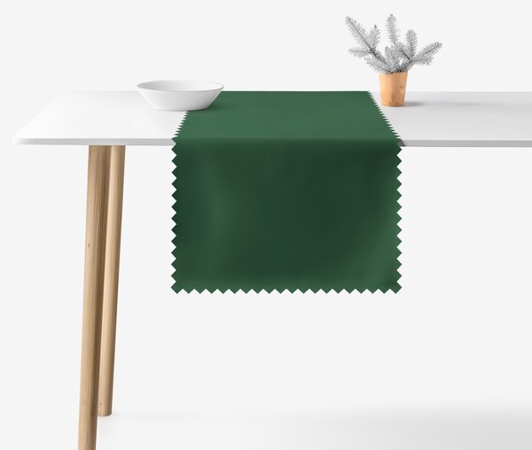 Goldea napron de masă teflonat - verde închis 35x140 cm