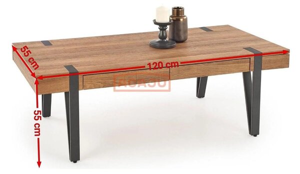 Masuta cafea TULUZA, nuc miere, 120x55x41 cm