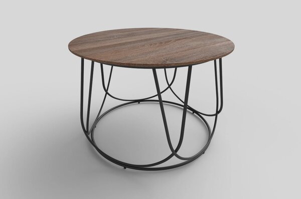 Masuta cafea NUBIRA, nuc/negru, 60x60x41 cm