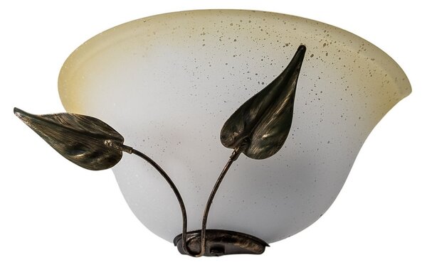 ONLI Aplică de perete Mira, crem/bronz, sticlă, 30 cm lățime, E27, reglabil, Bronz / Alamă Veche, Camera de zi / sufragerie, Metal