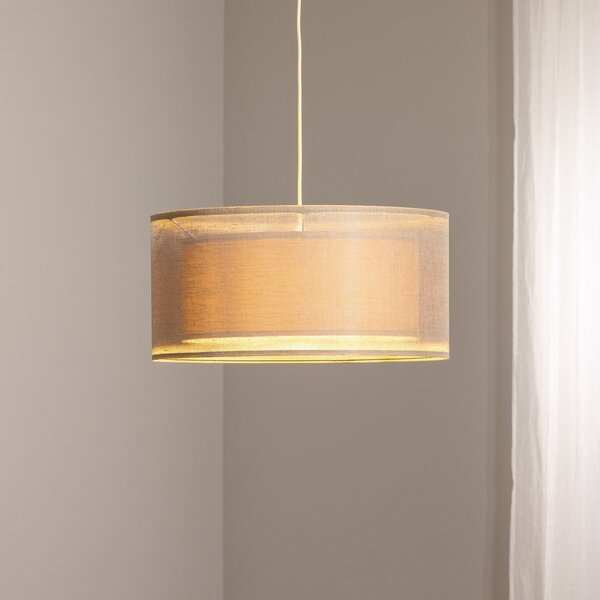 Maco Design Duo Den Light lampă suspendată, bej, Ø 50 cm, in, PVC, reglabil, Bej, Camera de zi / sufragerie, Țesătură / Textil