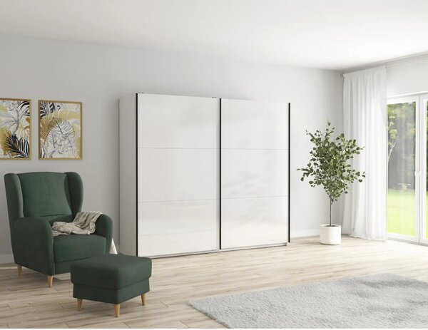 Dressing TETRIX, alb lucios, PAL, cu 2 usi, 220x60x196 cm