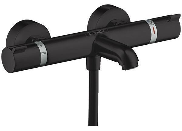 Baterie cada termostatata, Hansgrohe, Ecostat Comfort, Negru mat