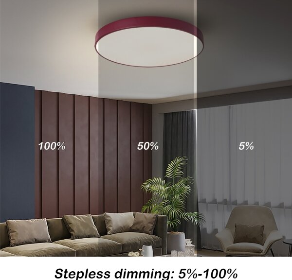 Plafonieră LED reglabilă Brilagi-LED POOL LED/60W/230V 3000-6000K 50 cm bordo + telecomandă
