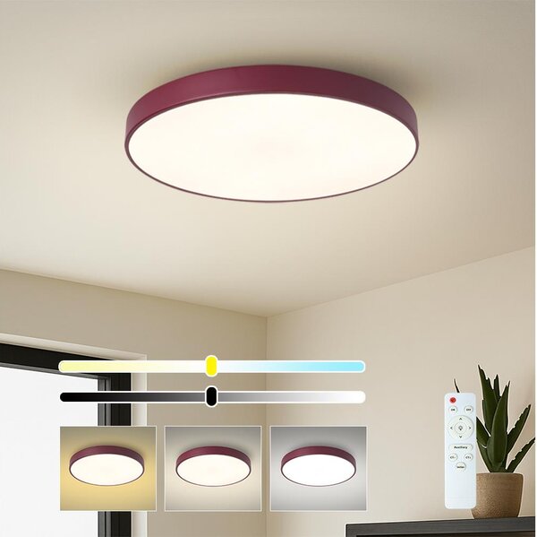 Plafonieră LED reglabilă Brilagi-LED POOL LED/60W/230V 3000-6000K 50 cm bordo + telecomandă