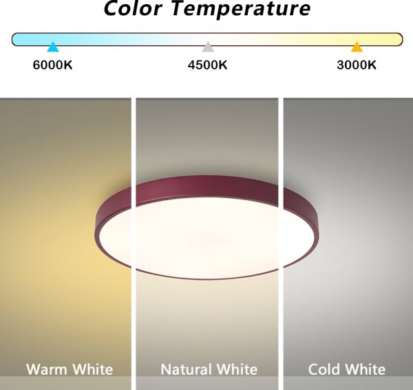Brilagi LED Plafonieră dimerizabilă POOL LED/36W/230V 3000-6000K 30 cm bordo + telecomandă
